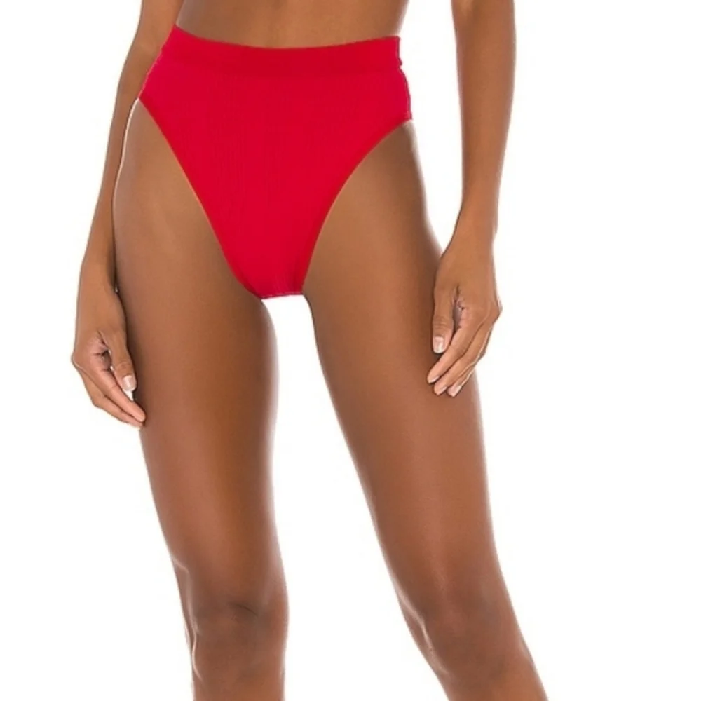 L*Space Frenchi Bikini Bottoms Lipstick Red